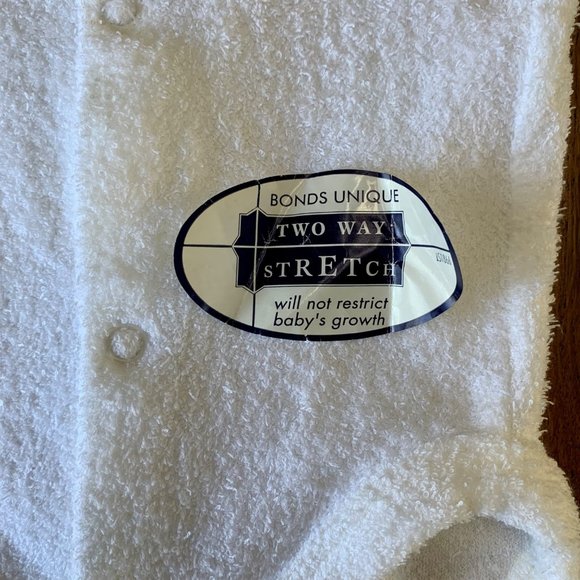 BONDS AUSTRALIA Vintage Baby Romper 6-9 Mos 0 White Playsuit Terry Cloth NEW - Picture 8 of 8